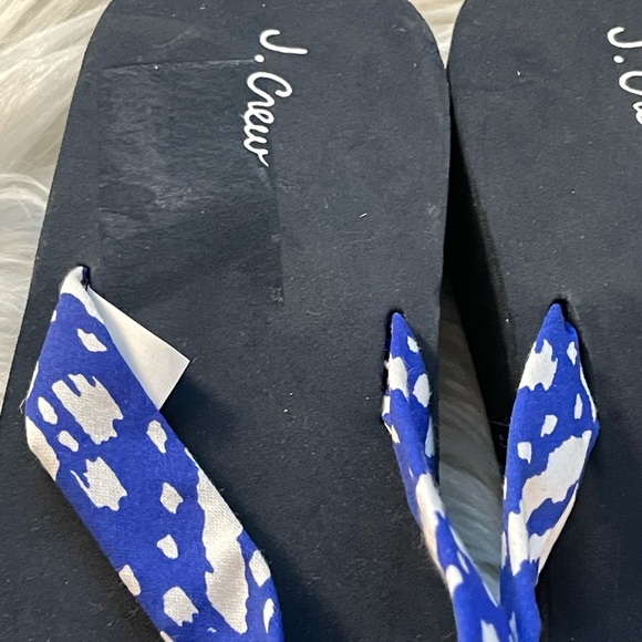 J.Crew Women’s 9 Blue White Wedge Sandal Flip Flop - Picture 2 of 5